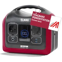 ELMAG Tragbare Powerstation ENERGY 600 600W, LiFEPO4 Akku mit 595Wh