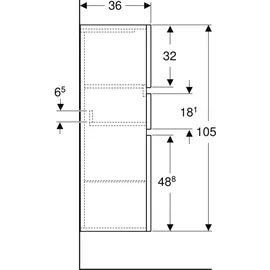 Geberit Renova Plan Hochschrank 39 x 105 x 36 cm Weiß MDF