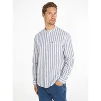 Tommy Jeans Langarmhemd »TJM MAO STRIPE LINEN BLEND SHIRT«, Gr. L N-Gr, dark night navy stripe, , 44761733-L N-Gr