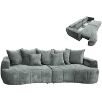 Big Sofa - hellgrau - Boxspringfederung - 292 cm Sofa Wohnlandschaft Couch