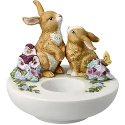 Teelichthalter GOEBEL "Kerzenhalter Frühlingserwachen, aus Biskuitporzellan", bunt, H:12cm Ø:12cm, Biskuitporzellan, Kerzenhalter, Erstausgabe 2024, Höhe ca. 12 cm