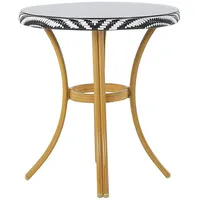 Beliani Rifreddo Gartentisch Ø 70 x 76 cm Schwarz/Weiß