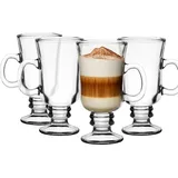 Glasmark Krosno Gläser 4er Set 0,2 Liter Kaffeegläser Teegläser Kaffee Tee Glas Irish Coffee Latte Macchiato Glühwein Gläser Trinkgläser Wassergläser Spülmaschinenfest Glasses 4 x 200 ML