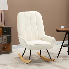 Homcom Schaukelstuhl mit Sherpa-Vlies Stillsessel Schwingsessel für Wohnzimmer, Sessel, Schaukelstühle