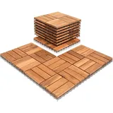 Vingo Holzfliesen 33 fliesen Terrassenfliesen 3m2 Akazien bodenfliesen 30x30cm Patio & Balkon pro bodenbelag terassenplatten wetterfest