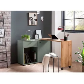 Schildmeyer Tiny Working Kommode 104,6 x 75,3 x 39 cm Pistazie/Eiche Landhaus Dekor