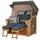 Mr. Deko Strandkorb Komplettset - bene living - Schaalsee Teak - PE grau - Modell 593 - inkl. Liftersystem