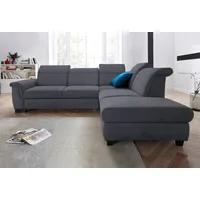 DOMO collection Ecksofa »Sully L-Form«, wahlweise mit Bettfunktion und Kopf- bzw. Rückenverstellung grau