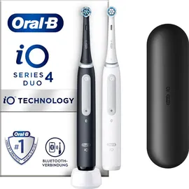 Oral-B iO Series 4 Matt Black + 2. Handstück Quite White + Reiseetui