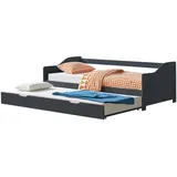 [en.casa] Sofabett 90 x 200 cm Dunkelgrau