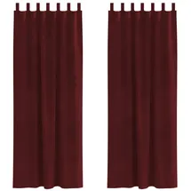 vidaXL Verdunkelungsvorhänge 2 pcs Weinrot 140 x 225 cm Samt