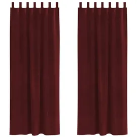vidaXL Verdunkelungsvorhänge 2 pcs Weinrot 140 x 225 cm Samt