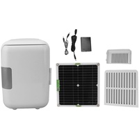 Tragbarer Mini-Kühlschrank, 50 W Monokristallines Solarpanel, DC18 V, Solarbetriebener Kühlschrank mit Batteriekasten-Anschlusskabel für Camping