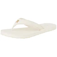 TOMMY HILFIGER Damen TH Stripes Beach Sandal FW0FW08528 Zehentrenner, White (Ivory), 39 EU