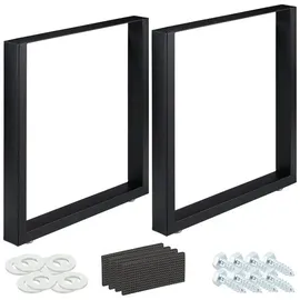 Relaxdays 2er Set, BxH: 70x72 cm, Metall Tischbeine Schreibtisch, Esstisch, Couchtisch, Industrial, schwarz