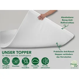 tb furniture DREAMSTAR Duo Topper mit Gel-Memory und Kaltschaum 140 x 200 cm weiß