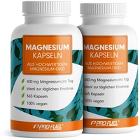 Magnesium Kapseln 730x - 668mg Magnesium-Oxid, davon 400mg Magnesium pro Kapsel - sehr hoher Magnesium-Gehalt (60%) - Laborgeprüft mit Zertifikat - 100% vegan - 2x365 Magnesium-Kapseln