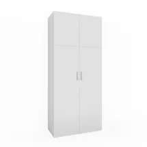 Vicco Aktenschrank Frank, Weiß, 80 x 182.4 cm mit Schrankaufsatz und Schublade