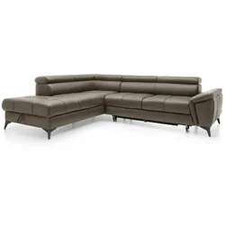 Ecksofa Mocca Leder Toffee