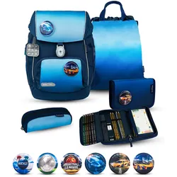 Rucksack Comfy Plus Premium Schulranzen Set 5-teilig Blue Navy Tasche