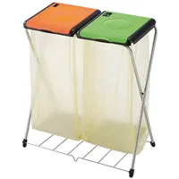Vileda Gimi Nature Plus 2 Müllsackständer, Rahmen aus Stahl, Tasche: Polyester