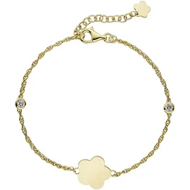 Jobo Blume Armband vergoldet mit 2 Zirkonia 22 cm