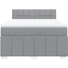 vidaXL Boxspringbett 140 x 200 cm Hellgrau