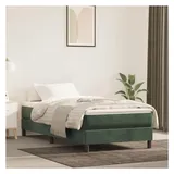 vidaXL Boxspringbett 90 x 200 cm dunkelgrün