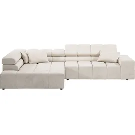 INOSIGN Ecksofa »Ancona incl. Kopfteilverstellung, OTTOs Choice, Breite 319cm, L-Form« wahlweise motorische Sitztiefenverstellung, auch in Cord + Easy Care, weiß