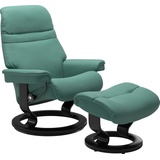 Stressless Relaxsessel STRESSLESS "Sunrise" Sessel Gr. Leder PALOMA, Rela x funktion-Drehfunktion-PlusTMSystem-Gleitsystem, B/H/T: 88 cm x 103 cm x 78 cm, grün (aqua green paloma) Lesesessel und Relaxsessel