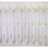 Stickereien Plauen Scheibengardine BLÜMCHEN (1 St), Durchzuglöcher, transparent, Voile beige|weiß 95 cm x 50 cm