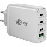 goobay 65556 Multiport Power Delivery USB C 100W, Ladegerät/Kompaktes ultraschnelles Netzteil für Mobilgeräte Laptop Weiß