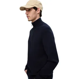 Selected Strickjacke SLHDANE LS KNIT STRUCTURE FULL ZIP Regular Fit 16096883 Blau XXL