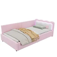 autolock Schlafsofa Schlafsofa, 90*200cm, LED-Umgebungslicht mit Fernbedienung,Rosa rosa