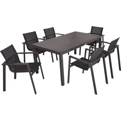 Garten-Essgruppe GARDEN PLEASURE "SOPHIA", grau, Aluminium, Sitzmöbel-Sets