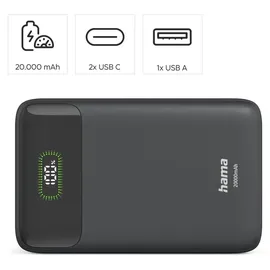 Hama Power Pack PD20-W20 20000mAh, Schnellladen, Anth. (00201780)"