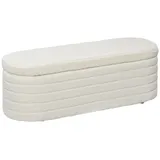 furnicato Polsterbank Bettbank Stauraum Teddy-Fleece 116x41x40,5cm Cremeweiß (1-St) weiß