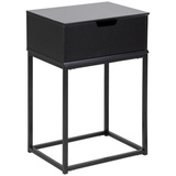 AC Design Furniture Carryhome Nachtschrank, Schwarz, 1 Schubladen, 40x61.5x30 cm, Schlafzimmer, Nachttische