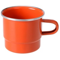 Gräwe Stapelbecher emailliert 8 cm rot-orange, 300 ml Inhalt