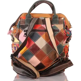 KMISSO City Backpack Pachwork Rucksack Blumen Bunt Himmelblau
