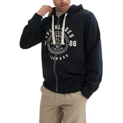 Herren Sweat-Jacke mit Kapuze Baumwoll-Jacke Sweatshirt-Jacke 963394 Schwarz - 64/66