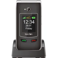 Beafon, SL645plus LTE (4G), Silverline, Seniorenhandy mit SOS Notruftaste, Klapphandy, Großtastentelefon, Gesprächsannahme & beenden Taste auf der Vorderseite, XXL Farbinnen- Außendisplay