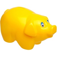 große XL - Spardose - Schwein - gelb - 19 cm groß - stabile Sparbüchse aus Kunststoff/Plastik - Sparschwein - Glücksbringer - für Kinder & Erwachsene/Lust..