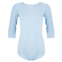 Aquarti Mädchen Body 3/4 Arm Ballett Trikot, Farbe: Hellblau,