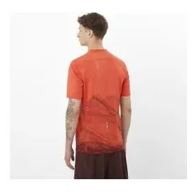 Salomon S-Lab ultra print kurzarm trikot rot herren vêtement running homme - M