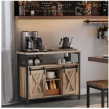 VASAGLE Sideboard 100 x 33 x 80 cm schwarz