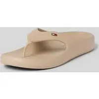 Vorgeformter Zehentrenner mit Logo-Detail, Beige, 35/36
