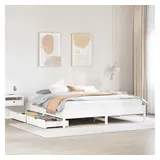 vidaXL Massivholzbett 180 x 200 cm Weiß