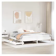 vidaXL Massivholzbett 180 x 200 cm Weiß