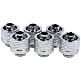 Alphacool Eiszapfen Pack 6 Kompressionsanschlüsse G1/4 16/10mm Verchromt